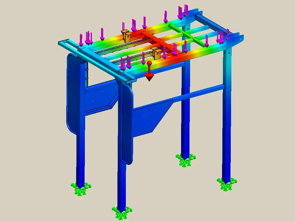 FEA: displacement — 0.47 mm maximum